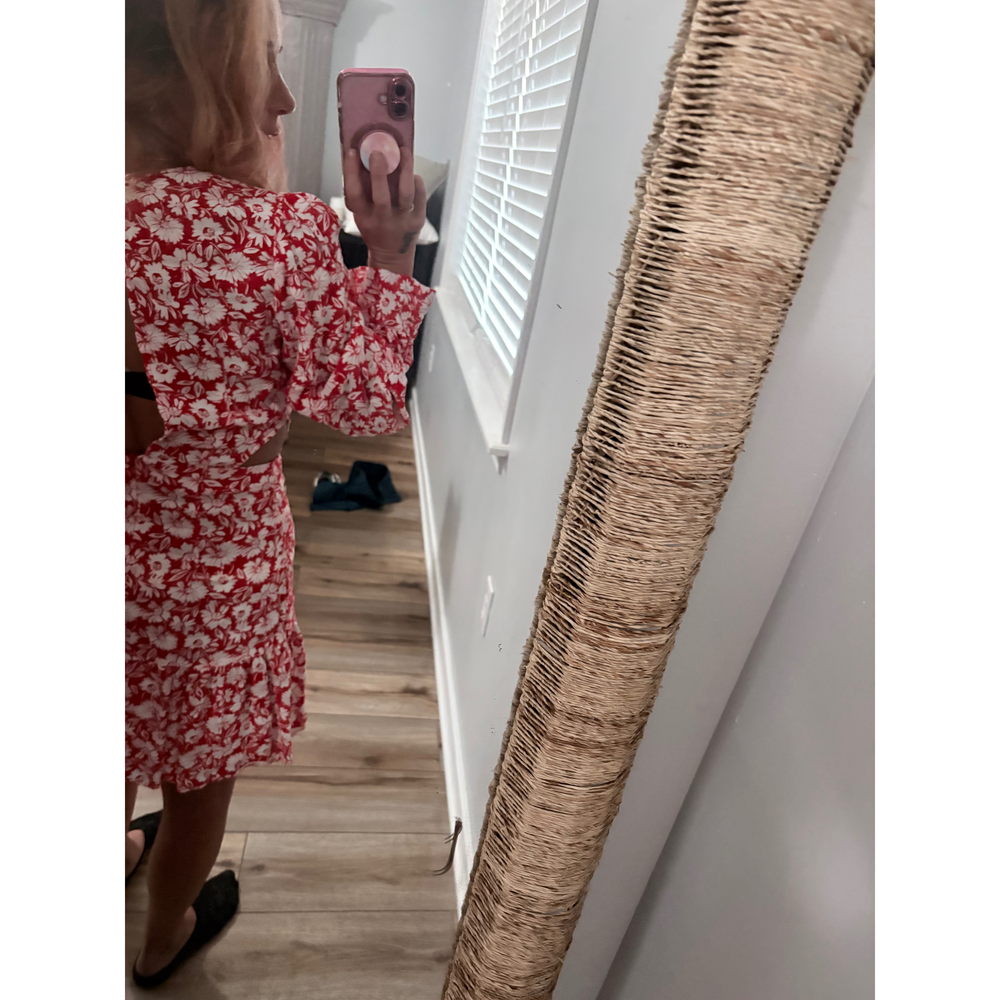 Topshop Red Floral Cutout Mini Dress - Picture 4 of 6